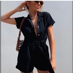 Princess Polly black romper size 2 summer boho lagenlook contemporary chic